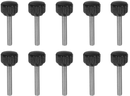 QUARKZMAN 10 Stück Rändelschraube M5 x 30mm Flügelschrauben mit Gewinde, Rundkopf Glitzer Klemmschrauben Befestigungsschraube Klemmknöpfe 16mm Drehknopf für Möbel Modellbau Maschinen Geräte