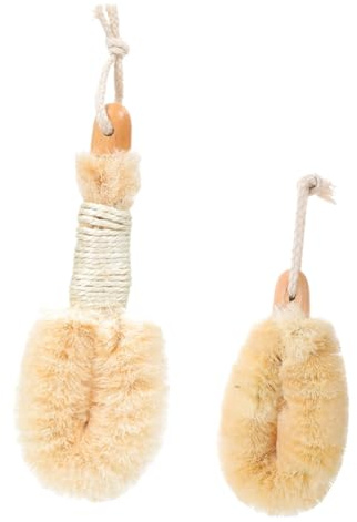 Sisal Körperbürste 2 Stück für Peeling und Reinigung | Trocken und Duschanwendung, Natürliche Fasern, Angenehmer Griff, Sanfte Berührung