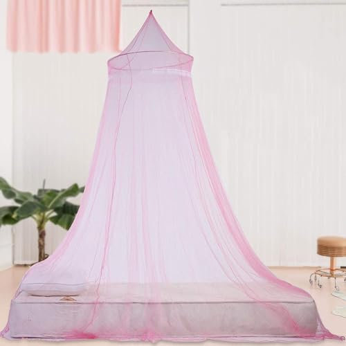 YTPAFK Dome Bed Canopy for Girls - Elegant and Functional Canopy Bed Mosquito Net for Ultimate Mosquito Protection and Stylish Bedroom Decoration, Perfect for Girls Rooms (Pink)