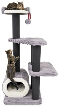 CanadianCat Company | Kratzbaum Brandon - grau | 68 x 68 x 170 cm | Katzenmöbel, Kletterturm