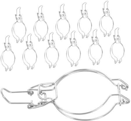 SECFOU 12pcs Stainless Steel Wire Locking Storage for Wide Mouth Glass Jars Jar Wire Carriers for Kitchen Storage Organisation