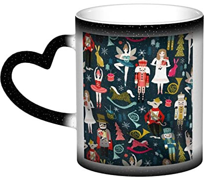 XTXGBT Tasse à café en céramique à changement de couleur pour femme Motif Casse-noisette Ballet Dance Noël Cadeau f