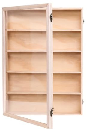 Wandvitrine mit 4/5/6 Etagen, Acryltür, Sammlerstücke, Aufbewahrungsregale für Figuren, Modelle und Kuriositäten – Zuhause, Schlafzimmer, Büro, Spielzimmer, Vitrine (40 x 8 x 56 cm)