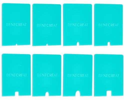 BENECREAT 8 Pieza de Herramientas para Moldear el Pie de Cerámica, Costillas de Cerámica Acrílica de 70 x 50mm con Muesca de 2/4/6/8mm para Tallar Moldes de Arcilla Y Cerámica de Arcilla.