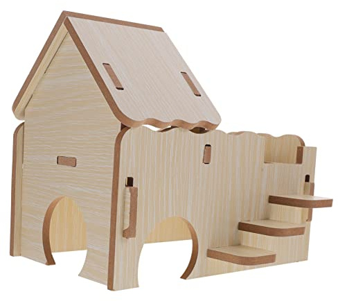 HEMOTON Maison pour Hamster Et Cobaye Jouet Bois pour Petit Animal Habitat Sécurisé pour Cage