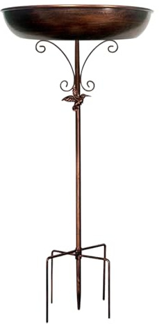 Yard Decor Bird Bad - Dekorative Vogelhäuschen, Metallgarten Vogelbad | Gartenvogelbad Im Freien, Elegantes Outdoor -Vogelbad, Vogelfutter- Und Bad -Kombination, Edelstahl -Vogelbad, Vogelbad Für Deck
