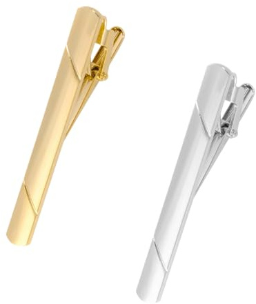 OUDQFCJ 2 Pcs Klassischer Business-Stil Krawattennadel, Krawattenklammer, Krawattennadeln Für Herren, Krawattennadel Feuerwehr, Für Valentinstag, Meeting, Verabredung (Silber)