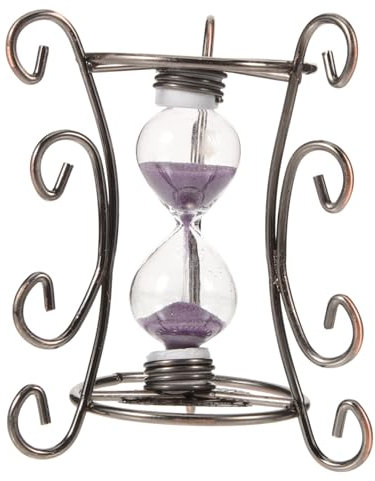 Toyvian Horloge De Sable Décorative pour Chambre Sablier avec Sable Ornement Rétro pour Horloge De Décoration De Bureau en Verre Et Fer Forgé