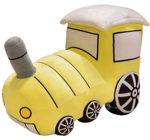 KUKUShining Treni Peluche, Cuscino Morbido Imbottito A Forma Di Cartone Animato Peluche Creativi E Carini For Bambini Regalo Di Compleanno(Yellow,35cm/13.8in)
