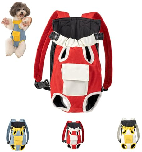 Donoyoyo Katzenrucksack, Haustier-Tragerucksack, Tragbare Outdoor-Reisetasche für Hunde und Katzen (Rot Weiß, XXL)