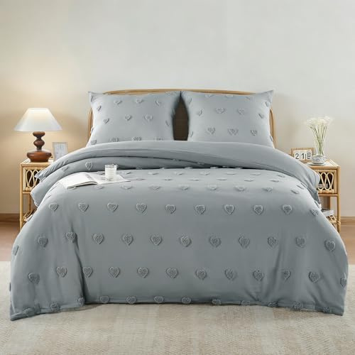 CELESTA Set di biancheria da letto grigio chiaro, 155 x 200, federa 80 x 80 cm, in microfibra