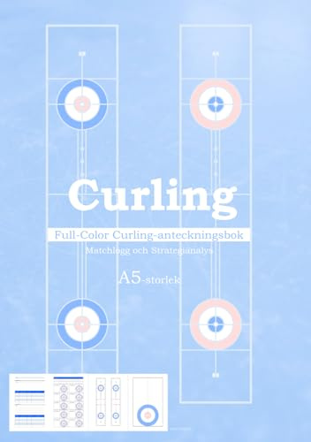 Curling Full-Color Curling-anteckningsbok Matchlogg och Strategianalys A5-storlek