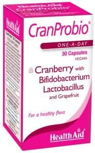 Cran Probio Health AID 30 cápsulas | Probiótico con arándano rojo, pomelo y bacterias lácticas | Apoyo a la flora intestinal, bienestar urinario y defensas diarias
