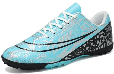 eimeinuosy Tacos de fútbol para hombres y mujeres, zapatos de fútbol unisex para exteriores, botas de rugby firmes, ligeras para interiores, zapatos de fútbol juveniles AG TF para entrenamiento, Tacos