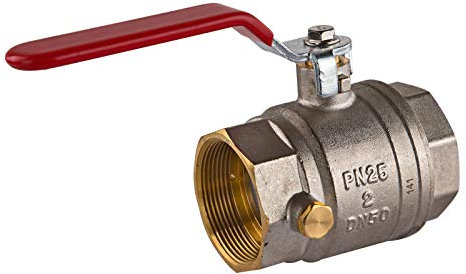 Stabilo-Sanitaer Kugelhahn 2 Zoll DN50 mit Entleerung für Wasser Messing Kugelventil Absperrventil Heizung Absperrhahn Entlüftung