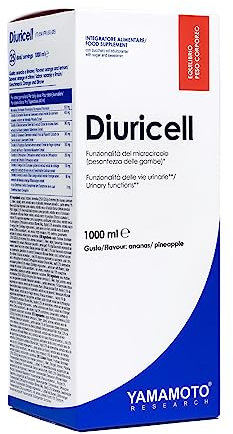 YAMAMOTO Research, Diuricell 1L, Supplément d'Extraits Végétaux Drainants, pour les Ballonnements, la Rétention d'Eau et l'Anti-Cellulite, Saveur Ananas