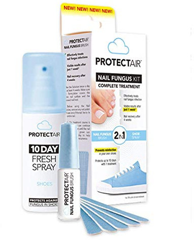 ProtectAir Fungal Nail Treatment - Extra strong for toenails - 5ml + 5 Nail Files + Medical Shoe Spray