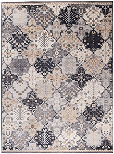 Carpeto Orientteppich Teppich Grau 300 x 400 cm Patchwork Klassisch Muster - Wohnzimmer Schlafzimmer Esszimmer