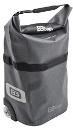 B&W bike.cases Fahrradtasche B3 bag (Farbe grau, mit 2 Rollen + Teleskopgriff, robustes Material, wasserdicht, max. Zuladung 15 kg) 104995 | 2-in-1 Fahrradtasche mit Trolleyfunktion – wasserdicht, bis 48 l Volumen und ideal für Alltag, Einkauf und Reisen, grau