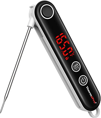 ThermoPro TP18 Digitales Profi Einstichthermometer Thermoelement-Thermometer Grill-Bratenthermometer Fleischthermometer Küchenthermometer mit Magnethalterung für Braten, Babynahrung, Wein, BBQ
