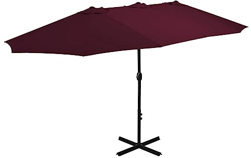 vidaXL Parasol d'extérieur avec mât en aluminium rouge bordeaux