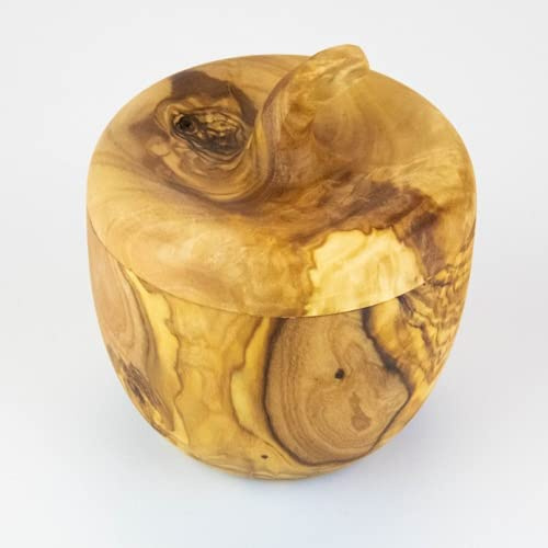 Sucrier en bois d'olivier avec couvercle pointu