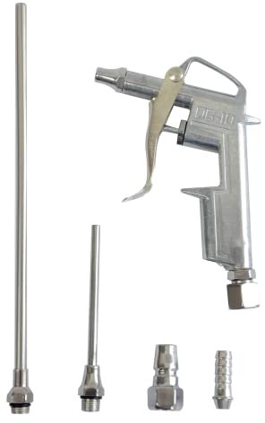 Dapetz ® Air Blow Gun - Air Compressor Accessories Nozzle Duster Air Tools Cleaner, Aluminum Extension with 3 Heads, 2 Connectors High Pressure Pistol-Grip Connector Pneumatic Air Duster Cleaning Tool