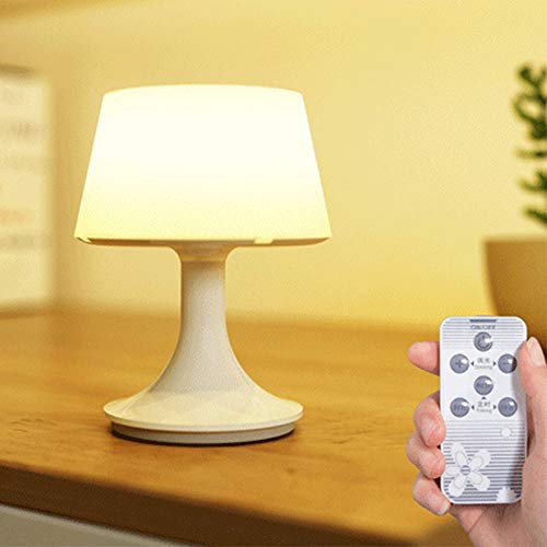 Mengjay Lampe de Chevet Blanc Chaud avec télécommande 2,5W Lampes de table LED Lampes Dimmable pour chambre à coucher, chambre d'enfants, Table de chevet, rebord de fenêtre