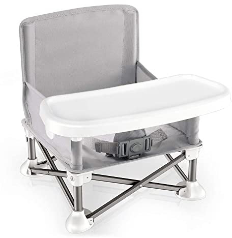 HB.YE Baby Folding Dining Chair Portable High Multifunctional Child Little Seat Dining Aluminum Alloy Travel Compact Booster Seat with Tray