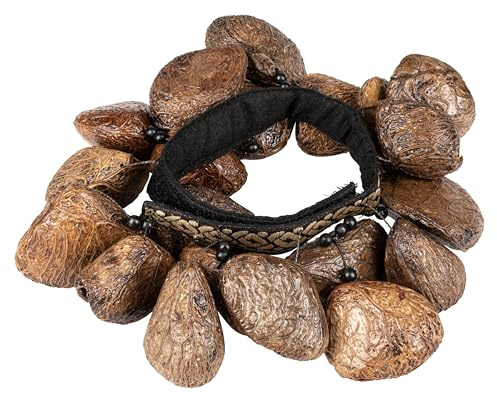 Meinl Percussion Foot Rattle, Natur (FR1P) | Fuß-Rassel, mit Klettverschluss, Pangi-Samen Nussschalen und Siam Eiche