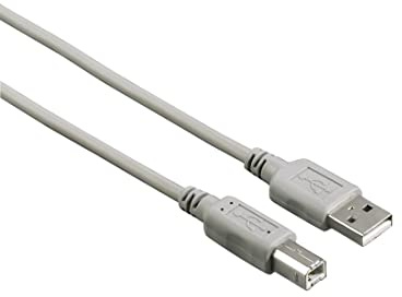 Hama USB A Kabel - USB B (Korb, USB-A 2.0, USB-B, 480 Mbit/s, 0,5 A, für PC, Notebook, 3 m) grau