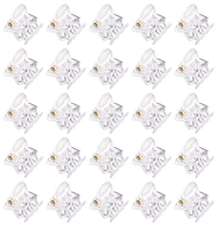 Haobase Mini-Haarklammern, Kunststoff, Haar-Accessoires für Frauen und Mädchen, Braun, 25 Stück (transparent)
