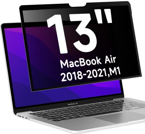 ANTOGOO V Upgrade Privacy Screen Compatible with MacBook Air 13'' (2018-2021, M1), Removable Anti Blue Light Anti Glare Laptop Privacy Filter, No Magnetic No Glue