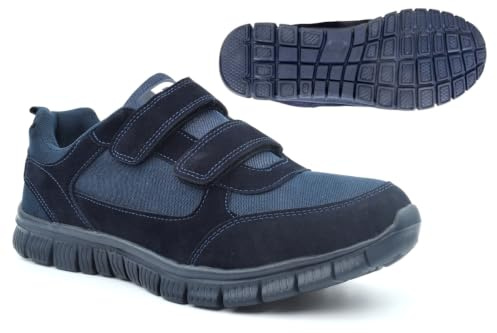 Mens Trainers Casual Trainers Comfort Shoes Memory Foam Trainer Touch Fasten Trainer Lightweight Shoes Casual Shoe Mens Shoe Navy Blue