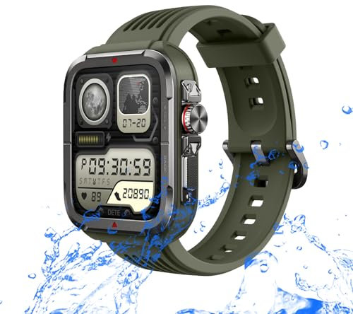Smartwatch Herren Damen IP68 Wasserdicht Fitnessuhr Sportuhr, Bluetooth-Anrufe mit Herzfrequenz-Schlafmonitor 7 Tage Lange Akkulaufze Itmehrfach Sportmodi, für IOS Android Grün
