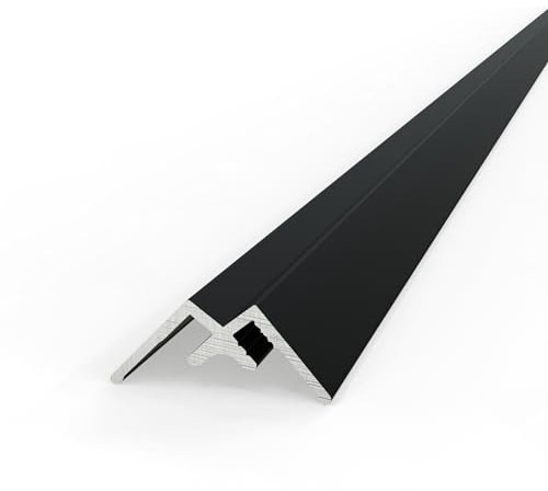 AUPROTEC Aluminium Profile Inner Corner Profile Black 100 cm Corner Connector Aluminium Corner Profile Connection Profile for 3 mm Shower Back Walls Wall Cladding Profile Strips for Kitchen Back Wall
