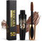 5D Braun Wimperntusche Wasserfest, 10ml Mascara Wasserfest, Langlebige Volumizing Curling Verlängerung Mascara Make-Up für Weihnachten, Halloween, Partys, Hochzeiten