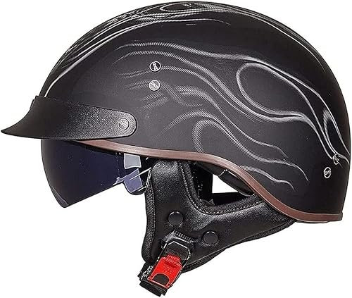 VVPEC Demi Casque De Moto Homme Homologué Casque Bol Homologué Casque Moto Vintage Casque Jet pour Moto Casque Scooter Homme ECE Homologué Pilote Jet Casque Personnalité Casque de Moto(5,XXL63~64cm)
