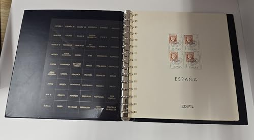 Genérico Álbum de sellos con 15 anillas y cajetín, color azul marino