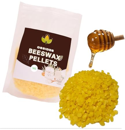 Ossidde Bienenwachs Pastillen, hochwertig,1 kg natürliches Bienenwachs | ideal für Naturkosmetik, Bienenwachstücher oder Kerzenwachs