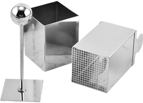 Tofus-Press – Affettatrice per fagioli | Pressa per tofus in acciaio inox | Stampo multiuso per formaggio e gelatina, stampo quadrato per alimenti, utensile da cucina manuale per tofus, formaggi