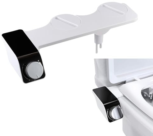 Bidet Autopulente Non Elettrico a Doppio Ugello per Sedile del Water con Getto D'acqua Calda per WC Bidet per WC con Pressione Dell'acqua Regolabile, Lavaggio Posteriore e Femminile