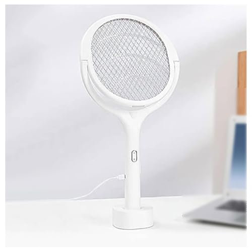 OZBME Matamoscas Recargable con Raqueta para Montaje en Pared, con Base, sin radiación y sin daños, matamoscas para Avispas, se Puede Utilizar como lámpara matamosquitos