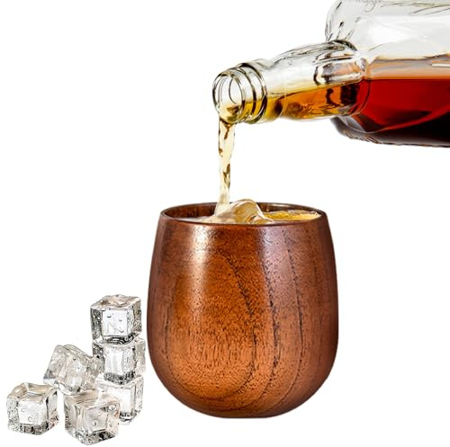 Verre à bourbon en bois, cadeau de whisky bourbon pour homme, verre à l'ancienne en bois, excellent cadeau de whisky pour homme (C)