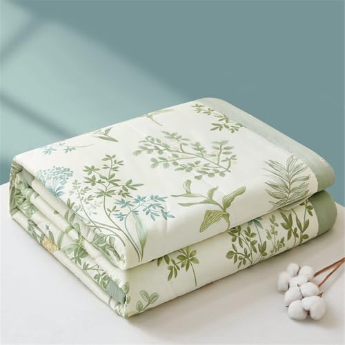 Odot Couvre Lit Matelassé 2 Personnes Été Réversible Dessus de Lits et Couvre-Lits Boutis Doux et Confortable Coton Jeté de Lit Matelassage Jeté de Canapé, Moderne Simple (Plante,200x230cm)