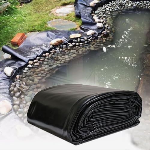 Gguwug Liner Bassin extérieur 5X6m epdm toiture Bâche D'étang, Couche Robuste Noir Hdpe Bâche D'étang Étang à Poissons, Housse d'étang, Baies pour l'aménagement paysager