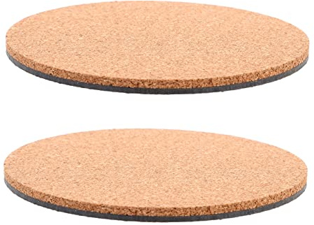 VICASKY Lot de 2 Dessous de Liège Ronds pour Pots de Fleurs, Coussin Support Recyclable en Liège Naturel, Accessoires Jardin pour Plantes D'intérieur et Extérieur