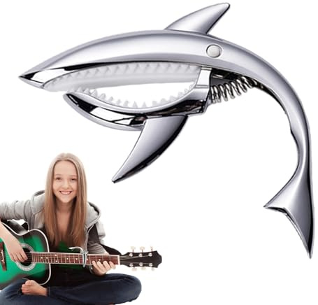Kapodaster für Ukulele, Kapodaster für Gitarre | Gitarrenclip aus Metall | Kapodaster in D-Form, frischer und leichter Kapodaster für Gitarren, Ukulele, Banjo, Bass
