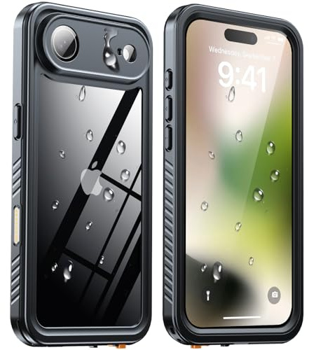 ANTSHARE for iPhone Air Case, IP68 Waterproof Shockproof Case, [Built-in Screen Protector] - 12 FT Military Dropproof - Full Body Heavy Duty Rugged Phone Cover 6.5 inches - Black/Clear