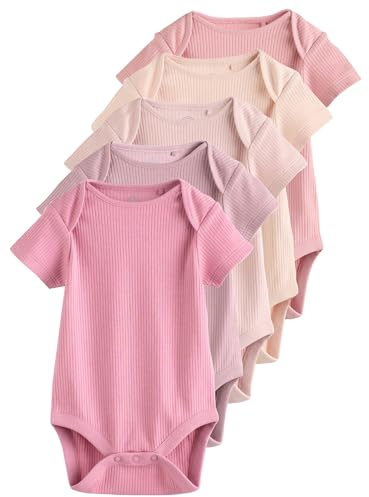 NEXT Nyfödda flickor 5-pack kortärmade babybodys Rosa 80-86